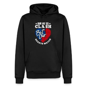 United In Love Unity Patriotic American - Männer Premium Bio Hoodie - Schwarz - Vorne - Nico (187cm)
