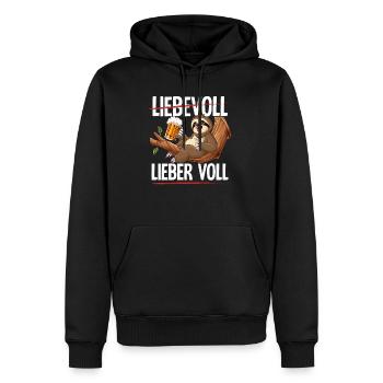 Faultier Sauftier Liebevoll Lieber Voll - Männer Premium Bio Hoodie - Schwarz - Vorne - Nico (187cm)