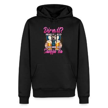 Dirndl Replacement - Men’s Premium Organic Hoodie - black - Front - Nico (187cm)