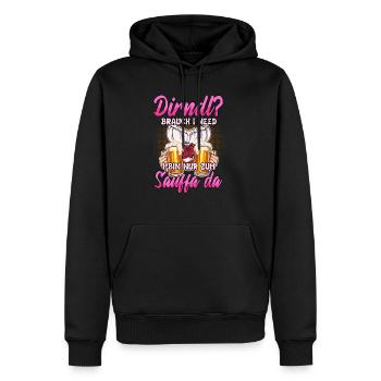 Dirndl Replacement - Men’s Premium Organic Hoodie - black - Front - Nico (187cm)