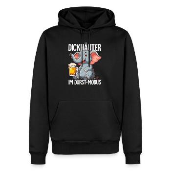 Elefant Bier - Männer Premium Bio Hoodie - Schwarz - Vorne - Nico (187cm)