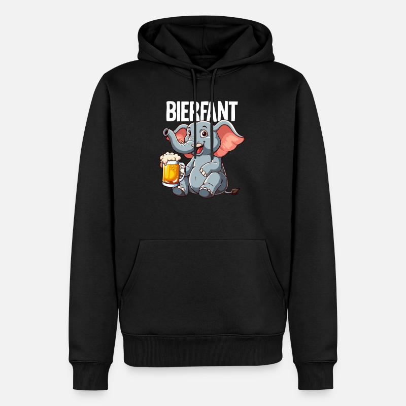 Bierfant Elefant Bier - Männer Premium Bio Hoodie - Schwarz