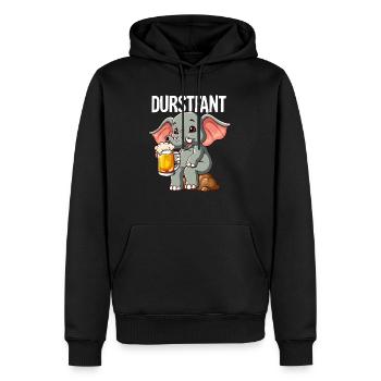 Durstfant Elefant Bier - Männer Premium Bio Hoodie - Schwarz - Vorne - Nico (187cm)