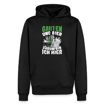 Jardinier Bière Boire Bière Plaisir Boire Tour Buveur de Bière - Sweat à capuche Premium bio Homme - noir - Devant - Nico (187cm)