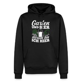 Jardinier Bière Boire Bière Plaisir Boire Tour Buveur de Bière - Sweat à capuche Premium bio Homme - noir - Devant - Nico (187cm)