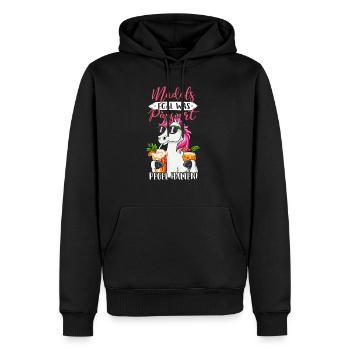 Mädels Egal Was Passiert Pegel Halten - Männer Premium Bio Hoodie - Schwarz - Vorne - Nico (187cm)