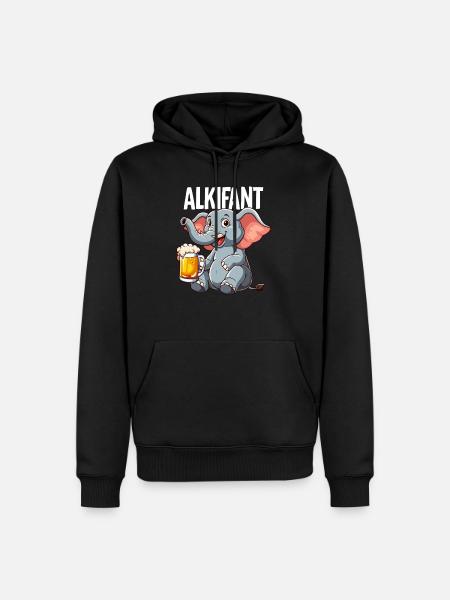 Alkifant Elefant Bier - Männer Premium Bio Hoodie - Schwarz