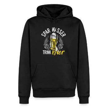 Spar Eau Boire Bière Bière Pong Houblon Alcool Trin - Sweat à capuche Premium bio Homme - noir - Devant - Nico (187cm)