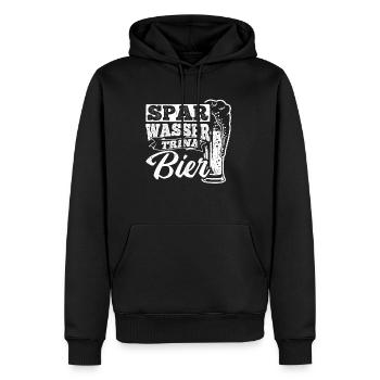 Spar Eau Boire Bière Bière Bière Pong Alcool Alcool Spree Bi - Sweat à capuche Premium bio Homme - noir - Devant - Nico (187cm)