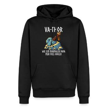 Vathor - Männer Premium Bio Hoodie - Schwarz - Vorne - Nico (187cm)