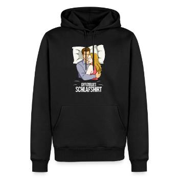 Partenaire officiel de la chemise de nuit - Sweat à capuche Premium bio Homme - noir - Devant - Nico (187cm)
