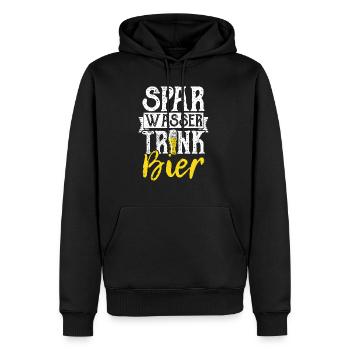 Spar Eau Boire Bière Bière Pong Houblon Alcool Trin - Sweat à capuche Premium bio Homme - noir - Devant - Nico (187cm)