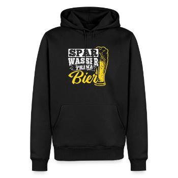 Bière Boire Bière Fun Beer Pong Alcool Fête Bière Ho - Sweat à capuche Premium bio Homme - noir - Devant - Nico (187cm)
