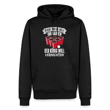 Hands me the balls, you fools, beerpong, hops, S - Men’s Premium Organic Hoodie - black - Front - Nico (187cm)