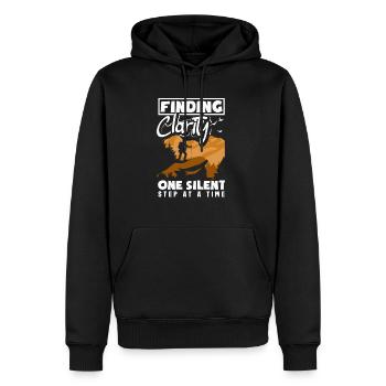 Trouver la clarté un pas silencieux à la fois Randonnée - Sweat à capuche Premium bio Homme - noir - Devant - Nico (187cm)