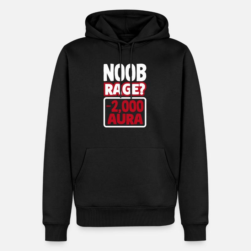 Noob Rage ? -Aura de 2000 - Sweat à capuche Premium bio Homme - noir