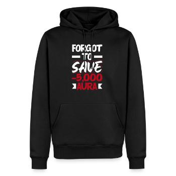 Forgot to save? -5000 aura Gaming Gamer - Men’s Premium Organic Hoodie - black - Front - Nico (187cm)