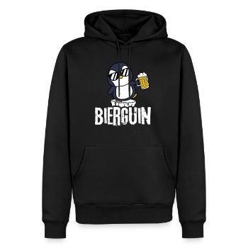 Bierguin Penguin Bier Bierpong Saufen Sauftour Bie - Sweat à capuche Premium bio Homme - noir - Devant - Nico (187cm)