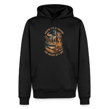 Camping Amateurs de Ramen - Sweat à capuche Premium bio Homme - noir - Devant - Nico (187cm)