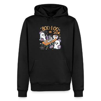Boo Crew Halloween Nurse Ghost Skeleton Funny - Männer Premium Bio Hoodie - Schwarz - Vorne - Nico (187cm)