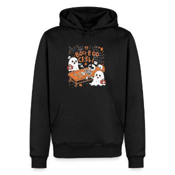Boo Crew Halloween Nurse Ghost Skeleton Funny - Männer Premium Bio Hoodie - Schwarz - Vorne - Nico (187cm)