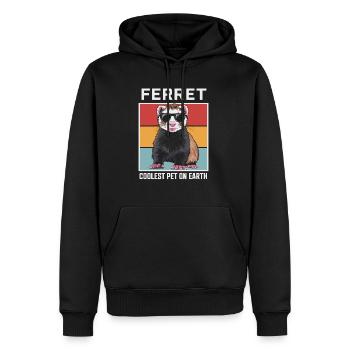 Ferret Coolest Pet On Earth Lunettes de soleil rétro - Sweat à capuche Premium bio Homme - noir - Devant - Nico (187cm)