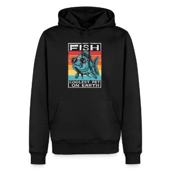 Fish Coolest Pet On Earth Retro Sunglasses Funny - Männer Premium Bio Hoodie - Schwarz - Vorne - Nico (187cm)