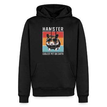 Hamster Coolest Pet On Earth Lunettes de soleil rétro - Sweat à capuche Premium bio Homme - noir - Devant - Nico (187cm)