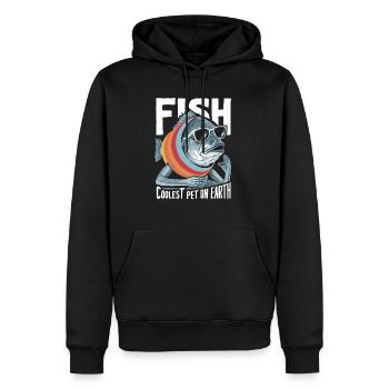 Fish Coolest Pet On Earth Retro Sunglasses Funny - Männer Premium Bio Hoodie - Schwarz - Vorne - Nico (187cm)