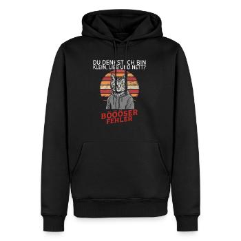You think I'm small, sweet and nice? Fun - Men’s Premium Organic Hoodie - black - Front - Nico (187cm)