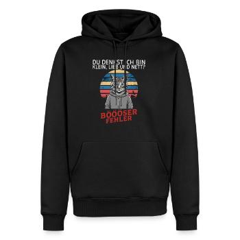You think I'm small, sweet and nice? Fun - Men’s Premium Organic Hoodie - black - Front - Nico (187cm)
