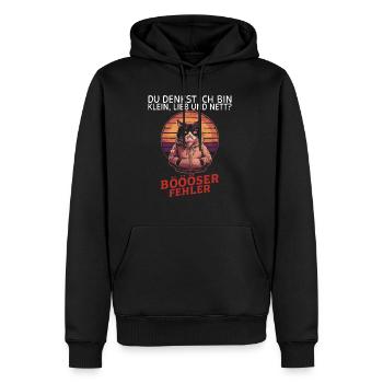 You think I'm small, sweet and nice? Fun - Men’s Premium Organic Hoodie - black - Front - Nico (187cm)