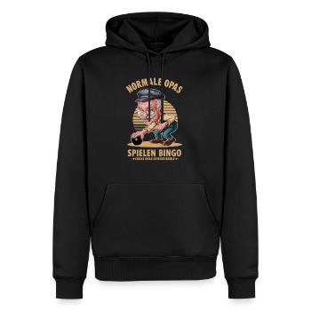 Les grands-pères cool jouent aux boules, à la pétanque, à la pétanque - Sweat à capuche Premium bio Homme - noir - Devant - Nico (187cm)