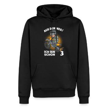 Dégagez! J’en suis déjà à 3 anniversaires d’enfants - Sweat à capuche Premium bio Homme - noir - Devant - Nico (187cm)