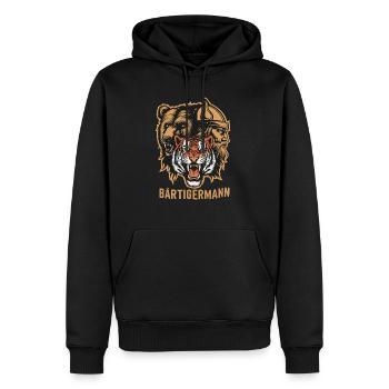 Homme barbu tout en un Viking - Sweat à capuche Premium bio Homme - noir - Devant - Nico (187cm)