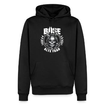 Motorrad Biker Lady Sarkasmus Böse alte Frau - Männer Premium Bio Hoodie - Schwarz - Vorne - Nico (187cm)