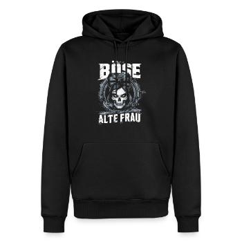 Motorrad Biker Lady Sarkasmus Böse alte Frau - Männer Premium Bio Hoodie - Schwarz - Vorne - Nico (187cm)