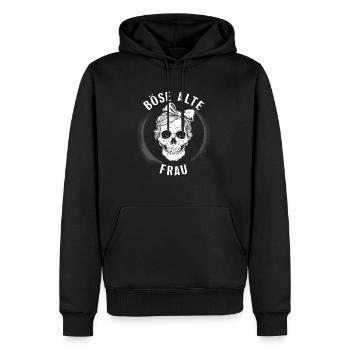 Motorrad Biker Lady Sarkasmus Böse alte Frau - Männer Premium Bio Hoodie - Schwarz - Vorne - Nico (187cm)