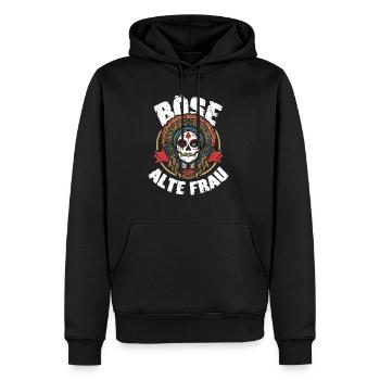 Motorrad Biker Lady Sarkasmus Böse alte Frau - Männer Premium Bio Hoodie - Schwarz - Vorne - Nico (187cm)