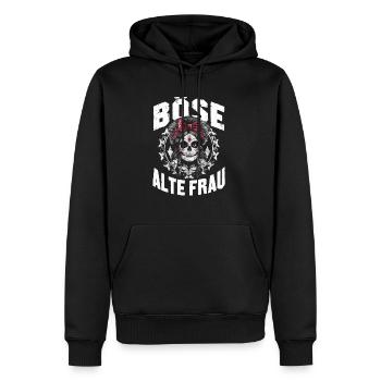 Motorrad Biker Lady Sarkasmus Böse alte Frau - Männer Premium Bio Hoodie - Schwarz - Vorne - Nico (187cm)