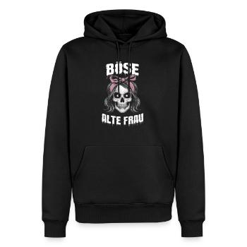 Motorrad Biker Lady Sarkasmus Böse alte Frau - Männer Premium Bio Hoodie - Schwarz - Vorne - Nico (187cm)