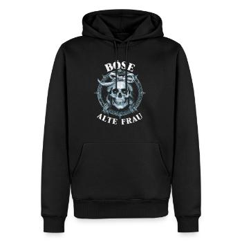 Motorrad Biker Lady Sarkasmus Böse alte Frau - Männer Premium Bio Hoodie - Schwarz - Vorne - Nico (187cm)