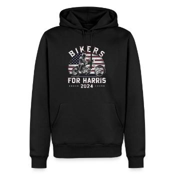 Bikers For Harris Kamala 2024 - Männer Premium Bio Hoodie - Schwarz - Vorne - Nico (187cm)