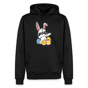Dabbing Osterhase Ostern - Männer Premium Bio Hoodie - Schwarz - Vorne - Nico (187cm)