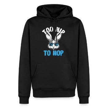 Trop branché pour sauter pour un amoureux des lapins - Sweat à capuche Premium bio Homme - noir - Devant - Nico (187cm)