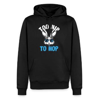 Trop branché pour sauter pour un amoureux des lapins - Sweat à capuche Premium bio Homme - noir - Devant - Nico (187cm)