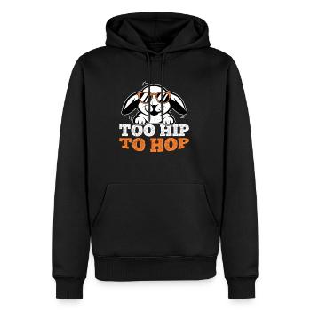 Trop branché pour hop pour un motif d’amant de lapin - Sweat à capuche Premium bio Homme - noir - Devant - Nico (187cm)