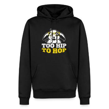 Trop branché pour hop pour un motif d’amant de lapin - Sweat à capuche Premium bio Homme - noir - Devant - Nico (187cm)