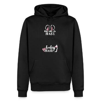 Maman Lapin Bébé Lapin Naissance Grossesse Devenir - Sweat à capuche Premium bio Homme - noir - Devant - Nico (187cm)