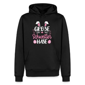 Grande soeur lapin de Pâques lapin famille Pâques Ges - Sweat à capuche Premium bio Homme - noir - Devant - Nico (187cm)